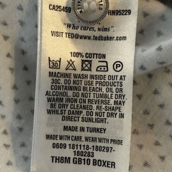 Ted Baker Men's In Ted We Trust Geometric Short Sleeve Polo Shirt White Size 7 - Picture 5 of 8